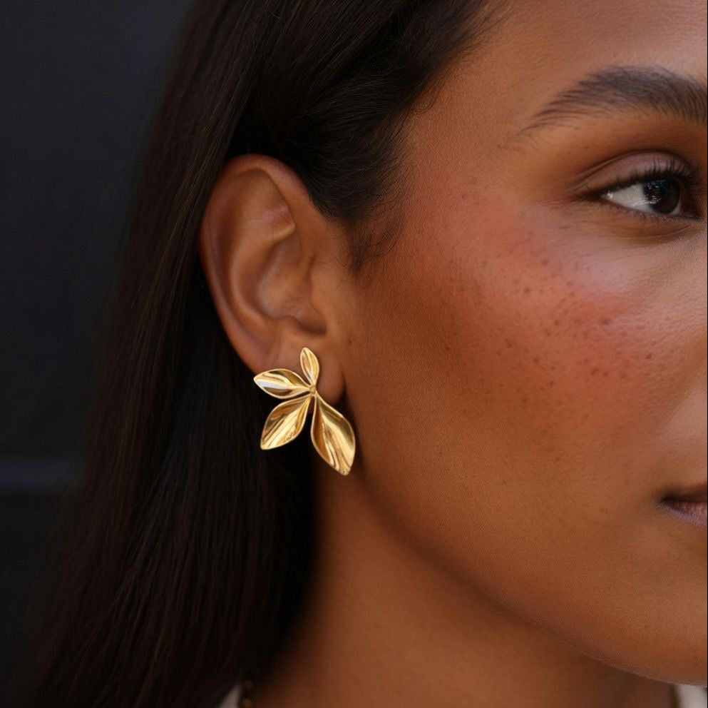 Golden Bloom Statement Earrings