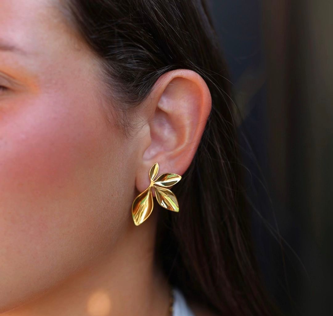 Golden Bloom Statement Earrings