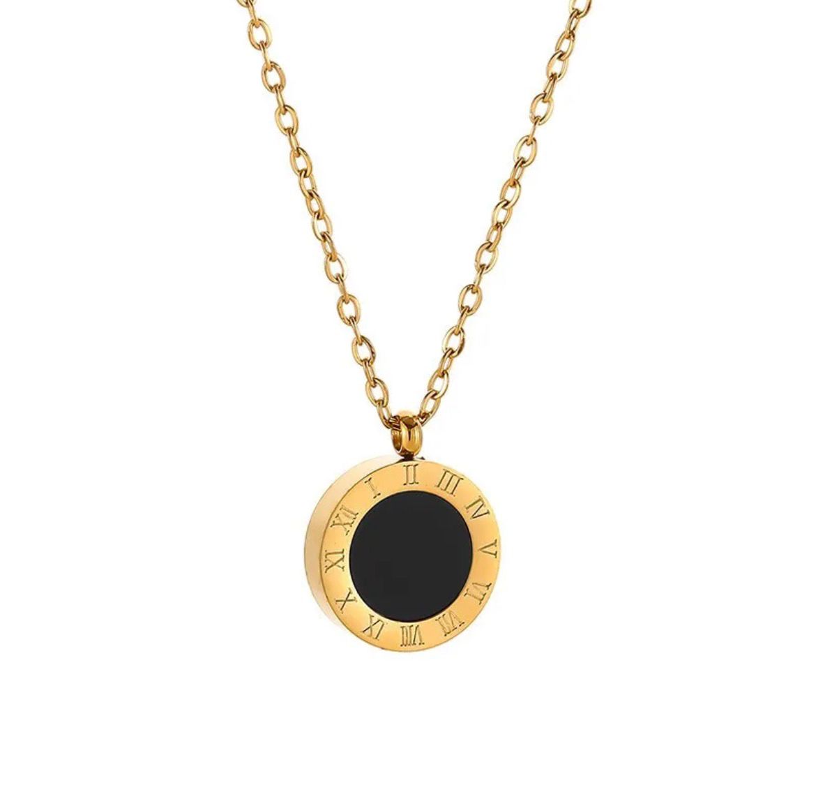 Round Romain Necklace Gold